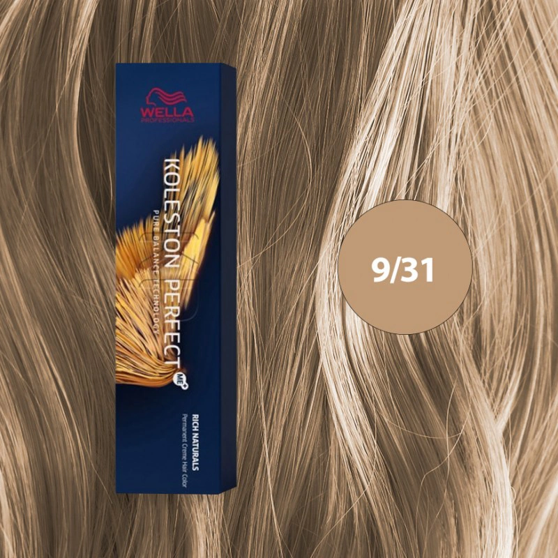 Wella Koleston Perfect Me+ Hajfesték - 9/31 - 60ml - Hamvas Arany Nagyon Világosszőke képe 1